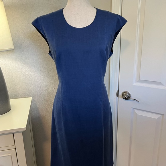 Hugo Boss Dresses & Skirts - Hugo Boss blue fully lined dress with slit in back, size 10. Modern fit.